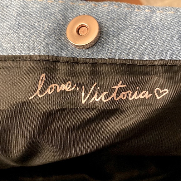 Victorias Secret Large Denim & Rose Gold Studded Tote - Picture 5 of 5